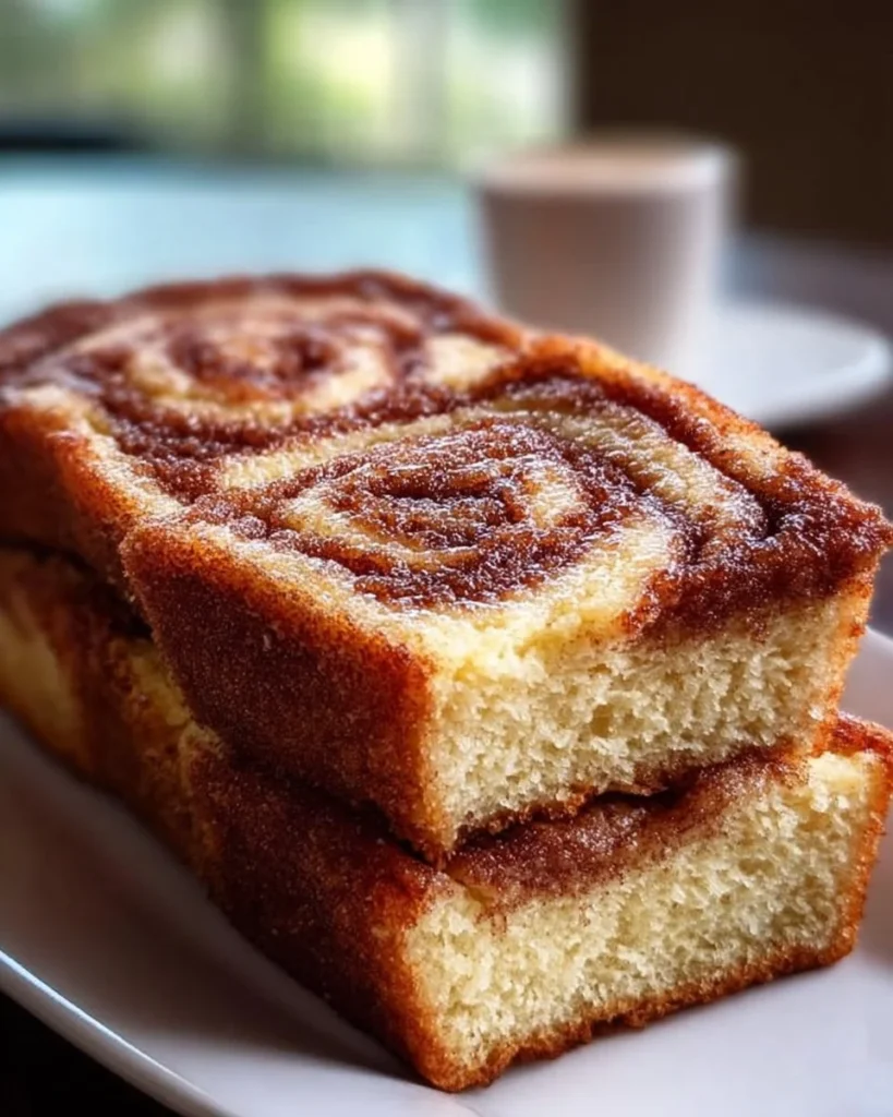 Freshly baked Amish Cinnamon Bread, golden brown and aromatic.