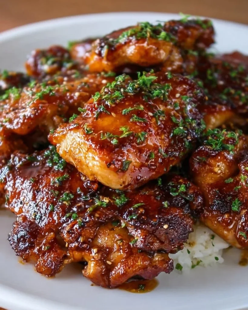 Delicious Honey Butter Chicken served with golden crispy edges and a sweet glaze.