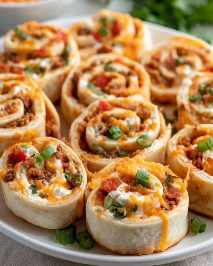 Colorful Mexican Fiesta Pinwheels ready to serve at a festive gathering