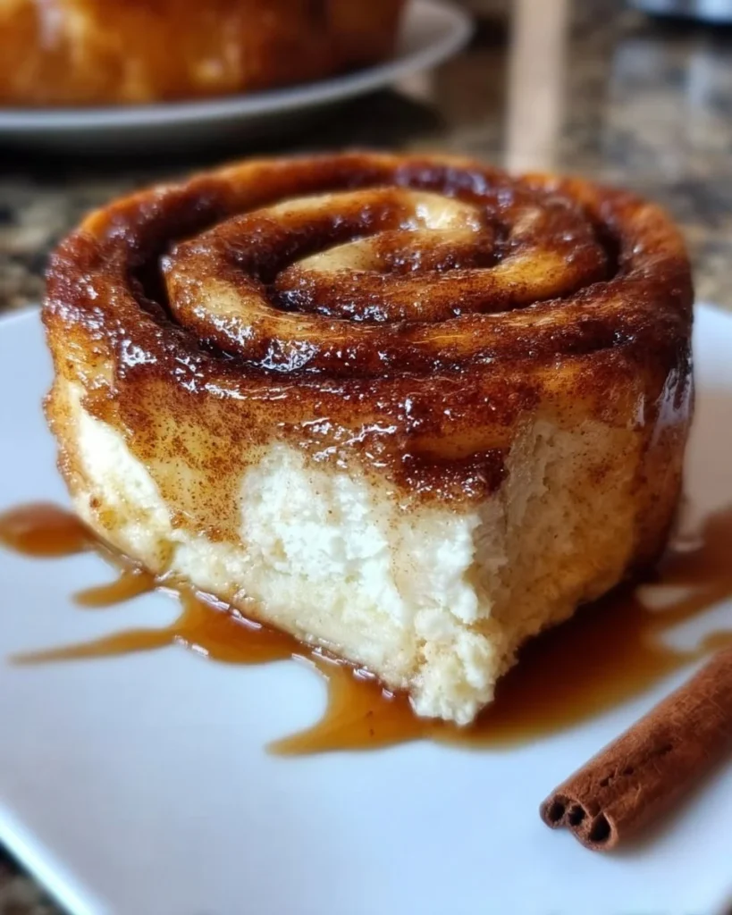 Delicious Cinnamon Roll Honeybun Cheesecake on a plate