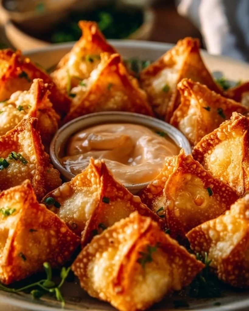 Crispy Crab Rangoon Bombs filled with creamy crab filling and golden batter