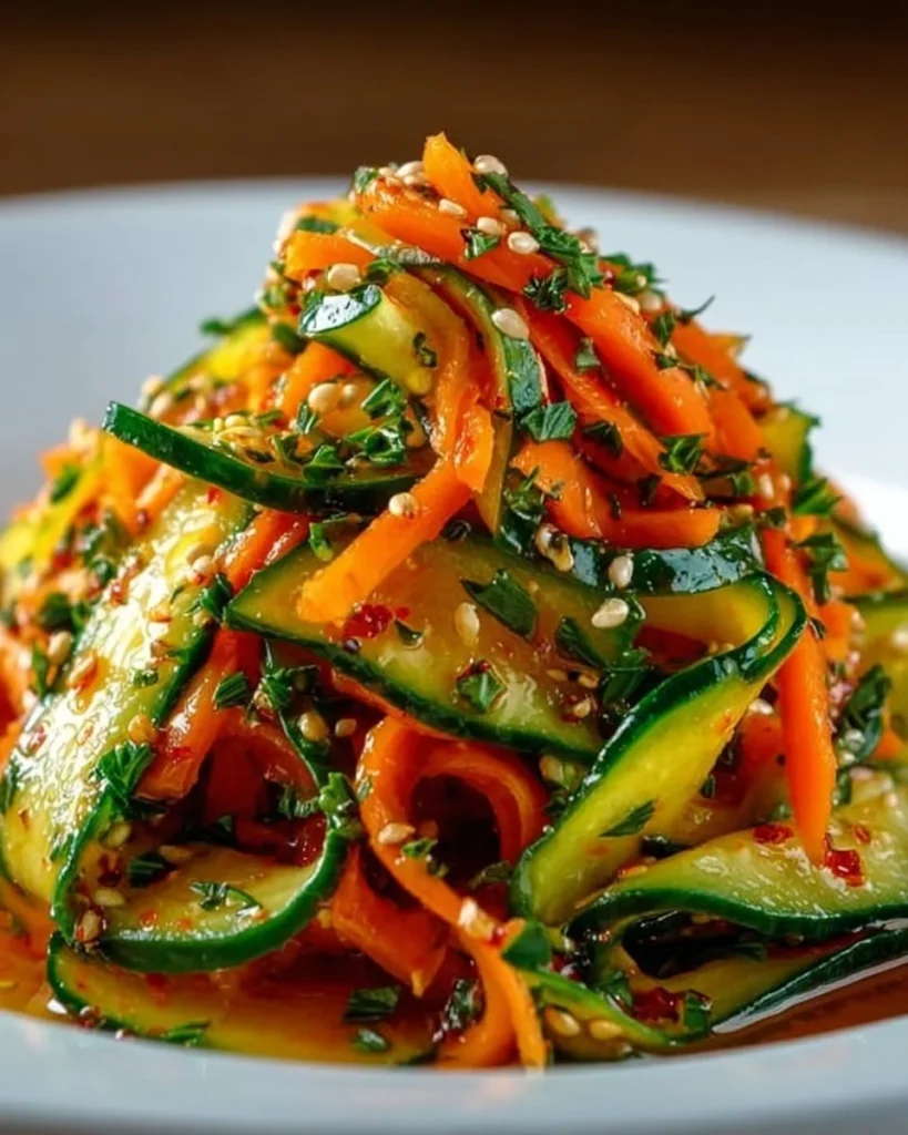 Cucumber Carrot Salad with fresh veggies in a bowl