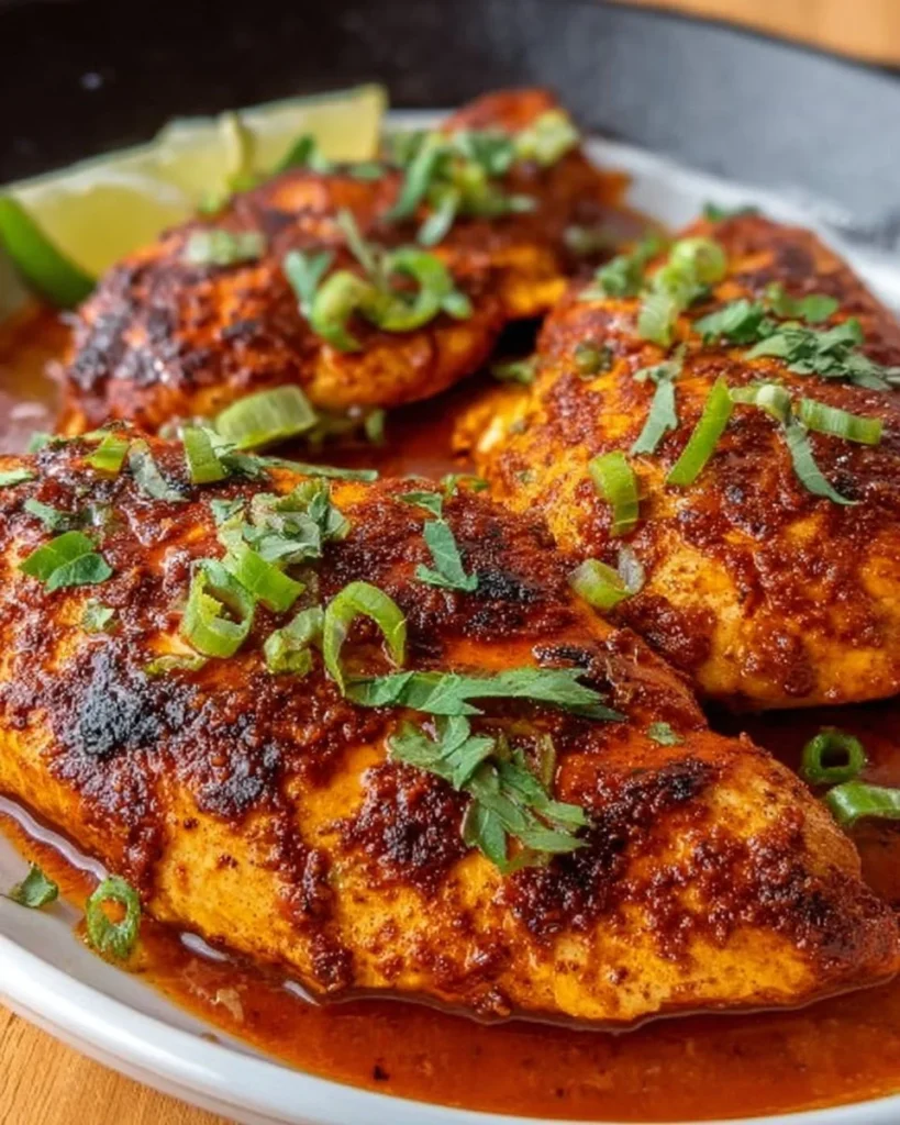 Spicy and succulent Devil's Chicken dish served on a plate.