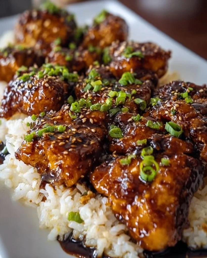 Delicious Honey BBQ Chicken on a plate garnished with herbs