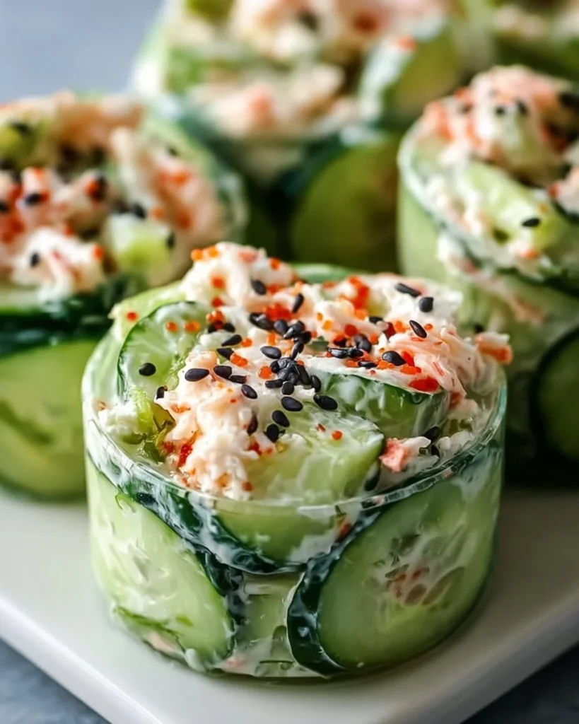 Quick and easy California roll cucumber salad served in a bowl