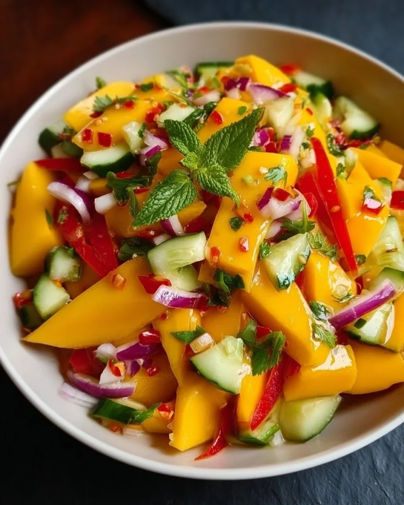 Refreshing Thai Mango Salad with vibrant colors and fresh ingredients