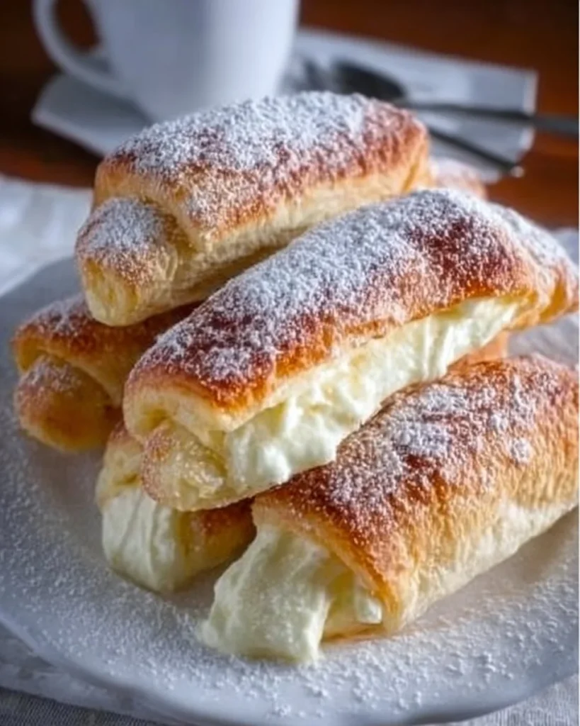 Delicious Vanilla Cream Rolls filled with rich vanilla cream and rolled to perfection